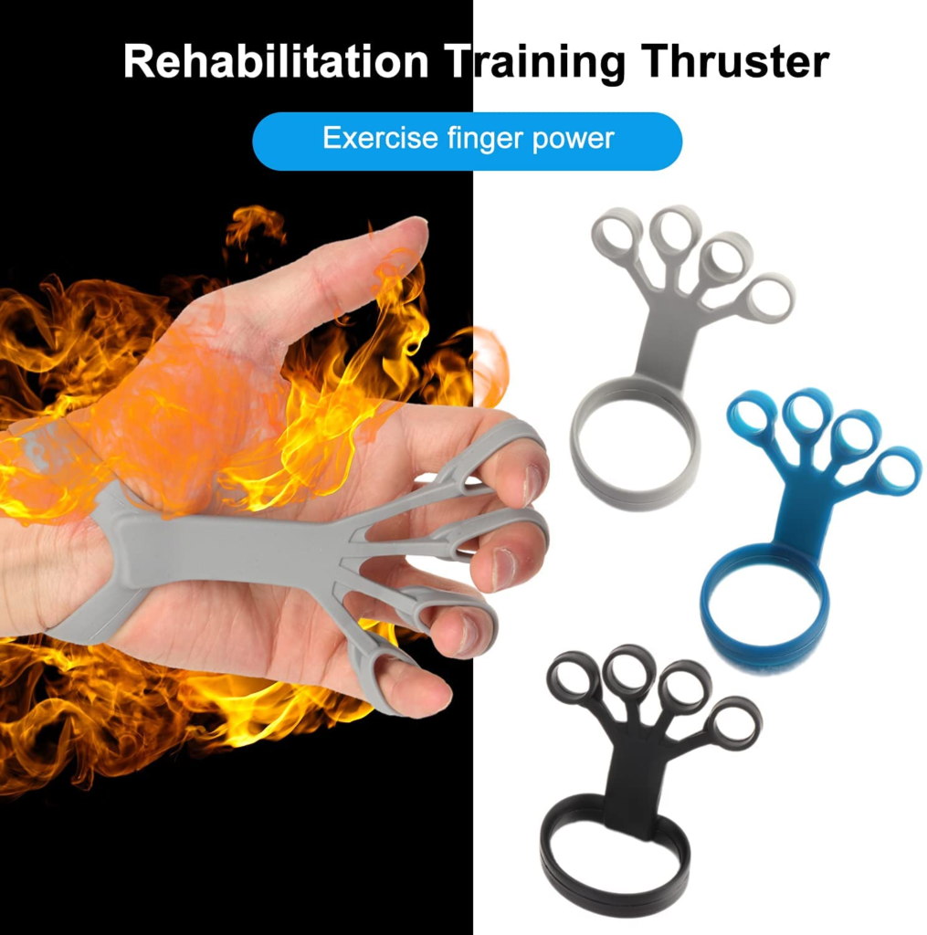 Silicone grip device finger exercise stretcher